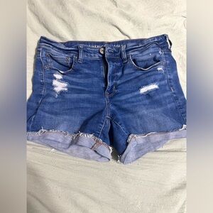 American Eagle Outfitters Distressed Blue Jean Shorts